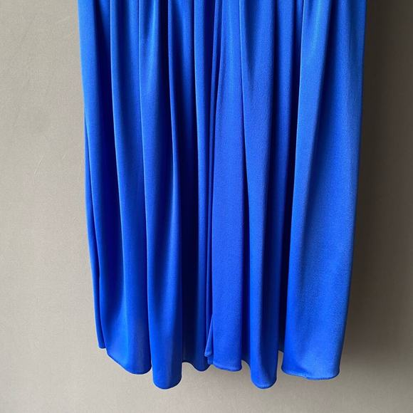 Climax by Karen Okada sz 8 Blue Sequin Sheer Midi Vintage Cocktail Dress - Picture 13 of 13